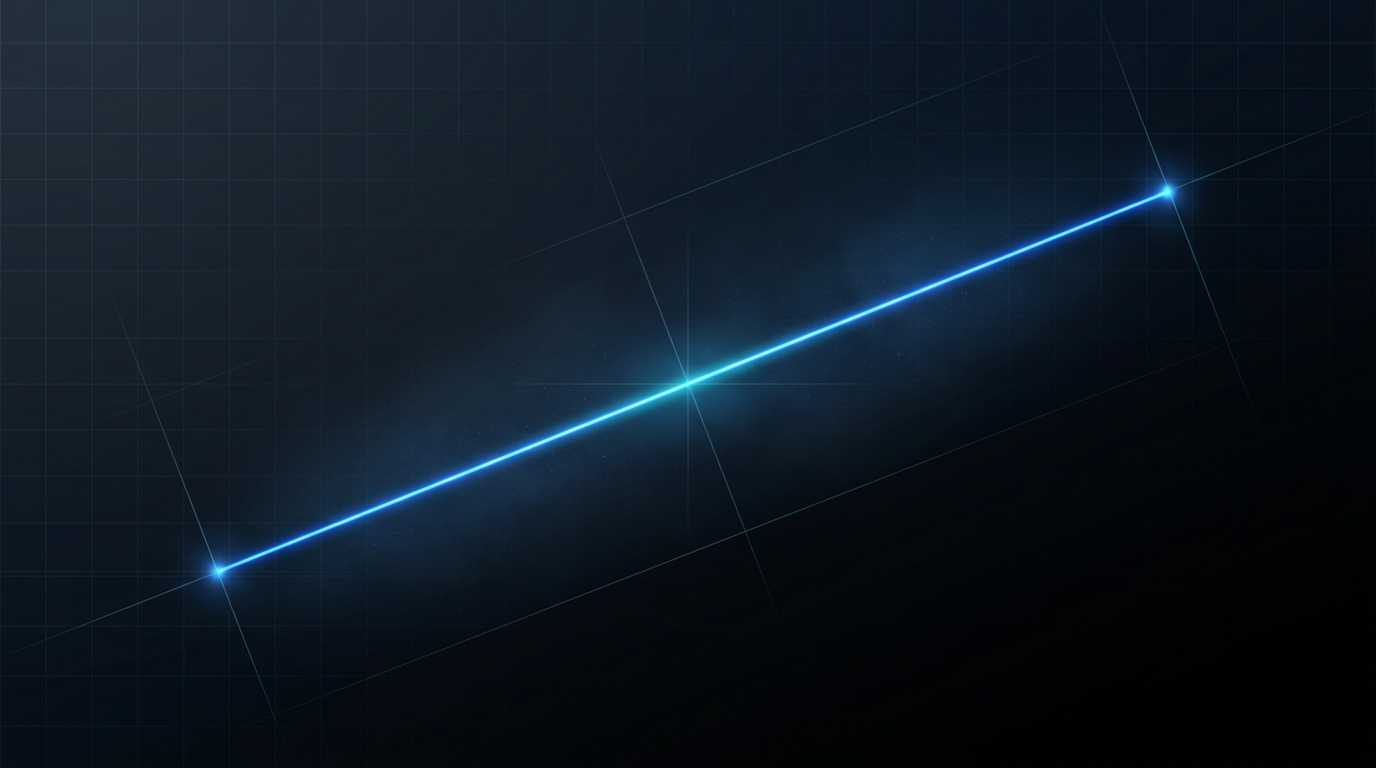 Deep space environment with coherent laser beam traveling diagonally from lower-left to upper-right in bright electric blue, with subtle atmospheric glow and faint grid pattern suggesting optical transmission precision.