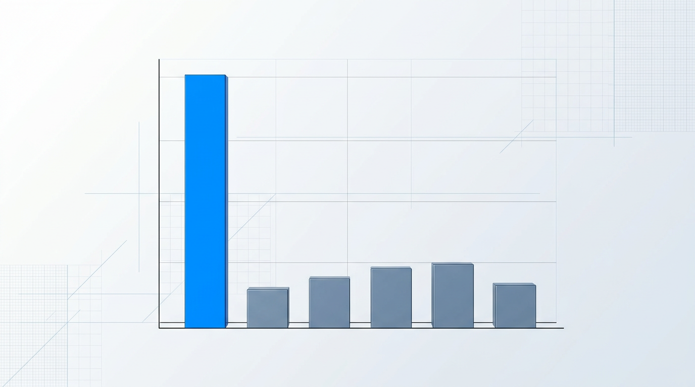 Bar chart with one tall electric blue bar rising to 200 units on the left, towering above five shorter grey-blue bars ranging from 30-50 units, representing WSL L-band EDFA power capability versus typical catalogue offerings.