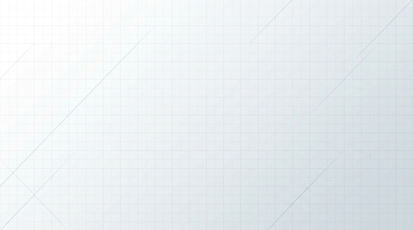 Clean light grey gradient background with faint geometric grid pattern and subtle blue-grey construction lines suggesting technical precision and professional workspace.