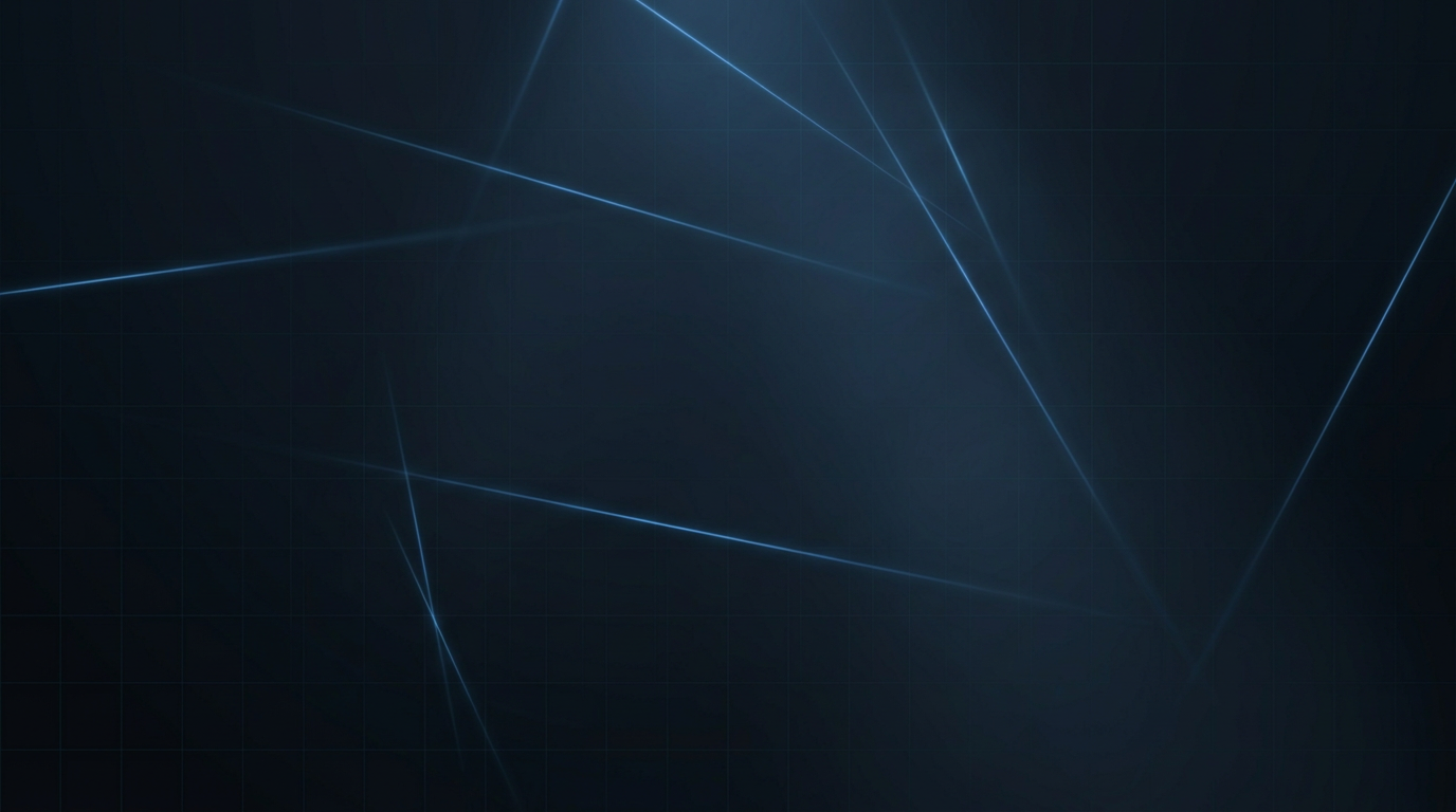 Dark industrial background with abstract electric blue laser beam effects and geometric grid patterns, evoking precision laser cleaning technology.